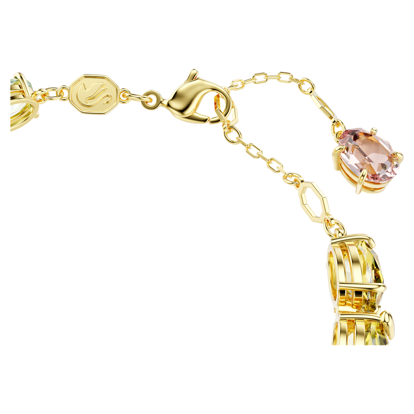 swarovski gema tennis bracelet  mixed cuts  multicolored  gold tone plated