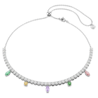 ariana grande x swarovski tennis necklace  mixed cuts  multicolored  rhodium plated