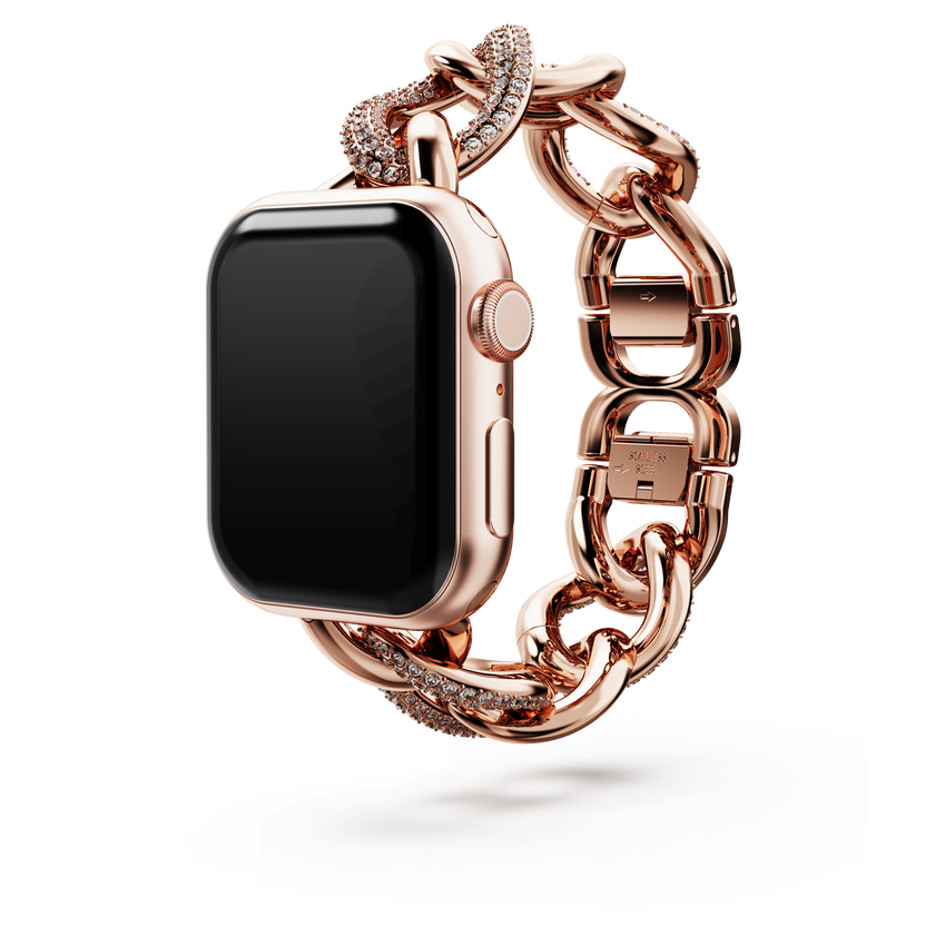 swarovski chain strap  for apple watch  40mm   41mm  rose gold tone  rose gold tone finish