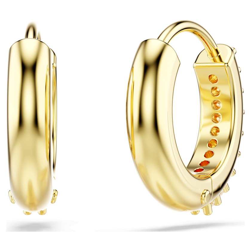 swarovski matrix hoop earrings  round cut  white  gold tone plated