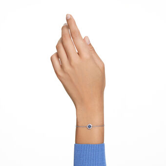 swarovski una angelic bracelet  mixed cuts  blue  rhodium plated