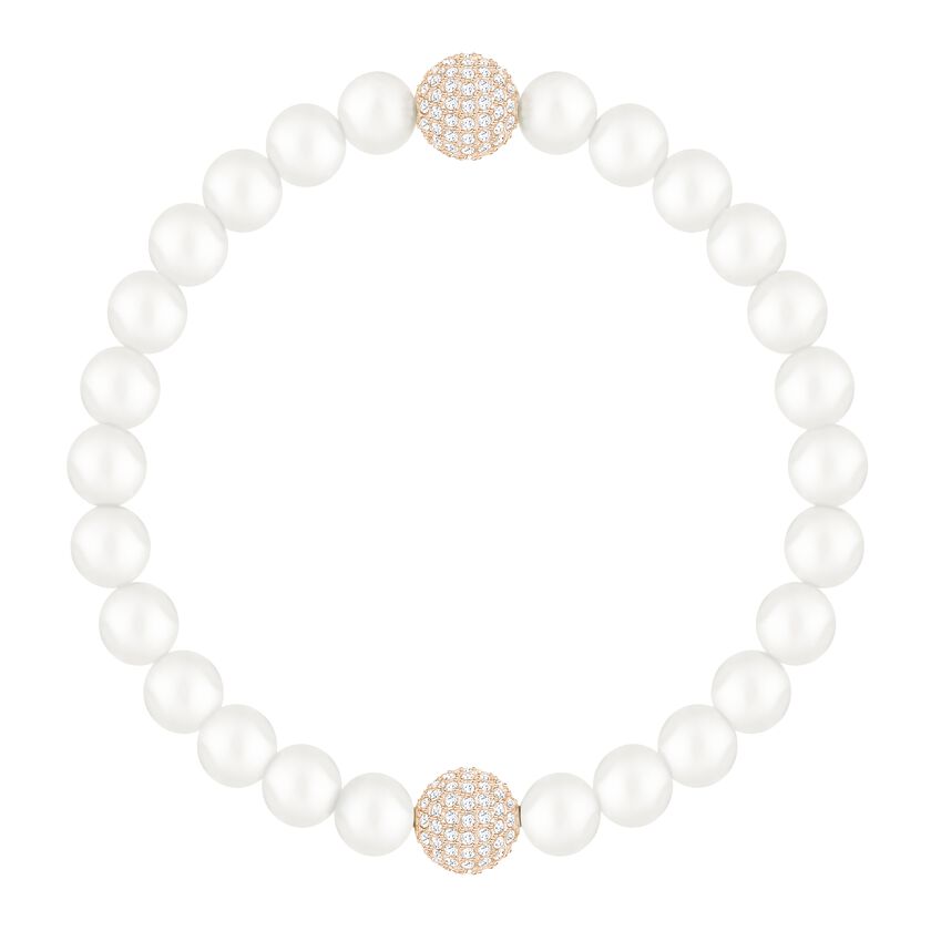Swarovski Remix Collection, White Crystal, Pearl, White, Rose Gold Plated