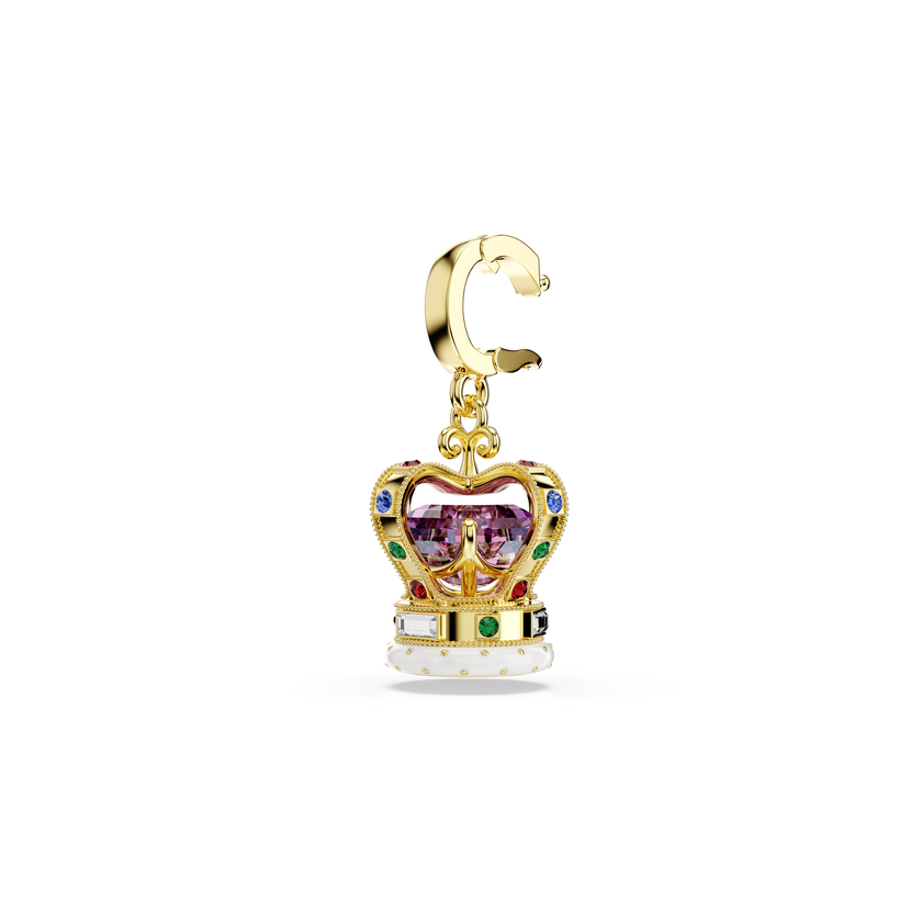 swarovski minions crown charm  mixed cuts  multicolored  gold tone plated
