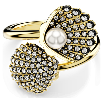 swarovski idyllia open ring crystal pearl shell white gold tone plated