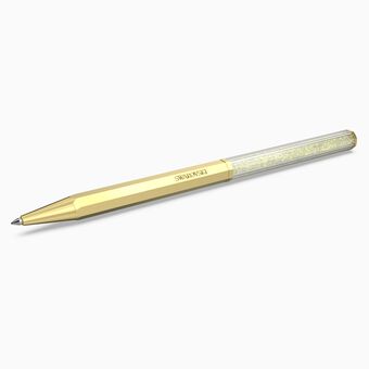 Crystalline ballpoint pen, Octagon shape, Gold tone, Gold-tone plated