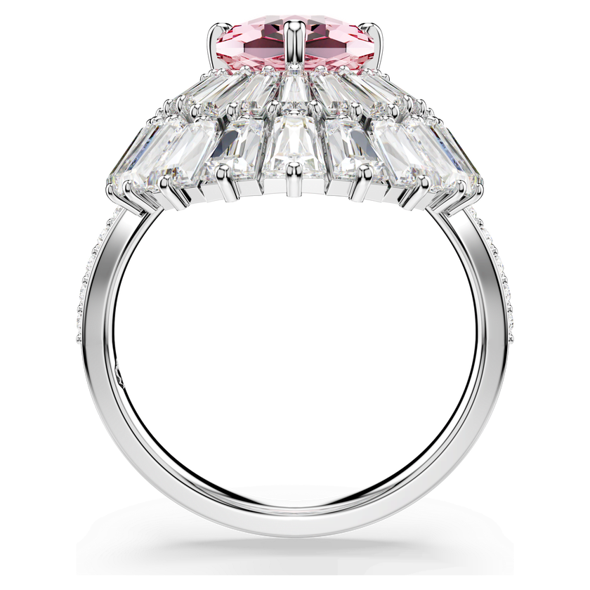 swarovski idyllia cocktail ring  mixed cuts  shell  pink  rhodium plated