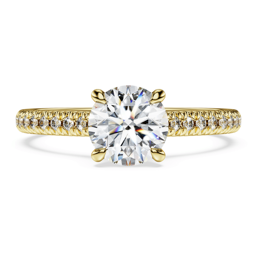 swarovski eternity solitaire ring  lab grown diamonds 1 2 ct tw  round shape  18k yellow gold