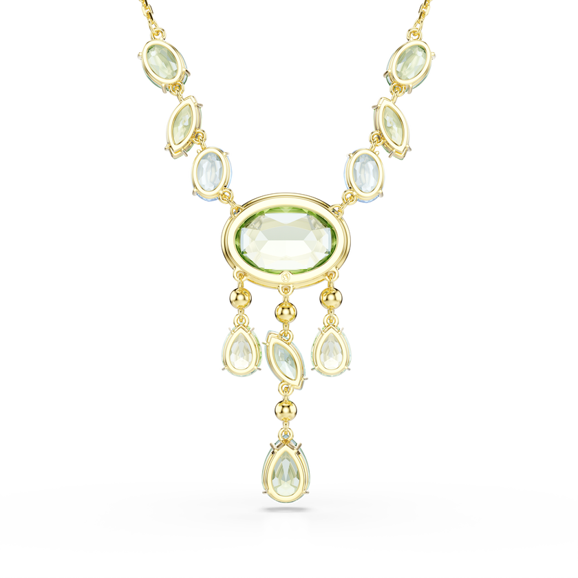 swarovski gema y necklace  mixed cuts  multicolored  gold tone plated