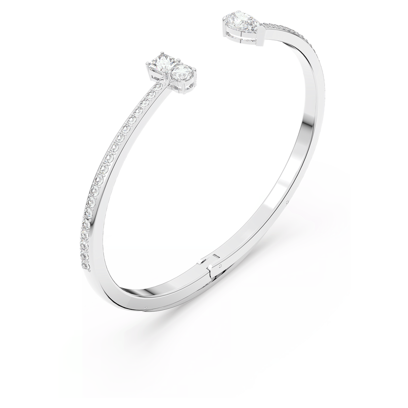 swarovski mesmera cuff  mixed cuts  white  rhodium plated