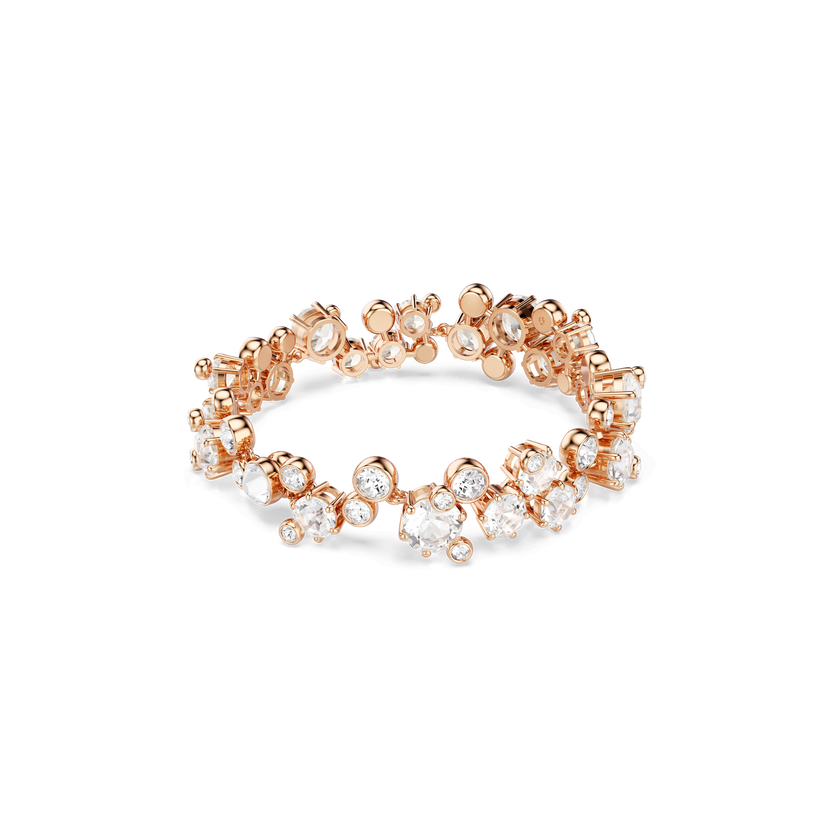 swarovski constella bracelet  round cut  white  18k rose gold finish