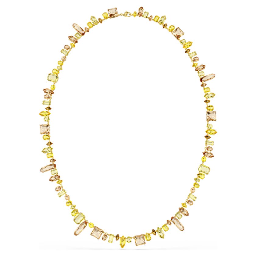swarovski gema strandage  mixed cuts  yellow  gold tone plated