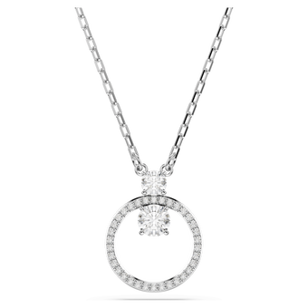 swarovski constella pendant  pav   round cut  white  rhodium plated