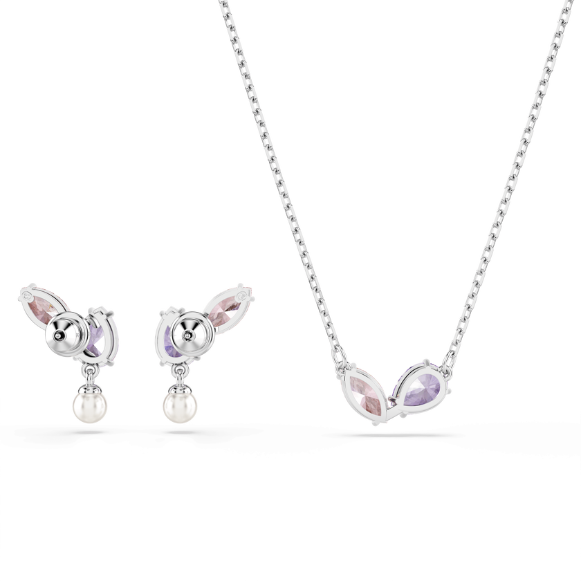 ariana grande x swarovski set  mixed cuts  multicolored  rhodium plated
