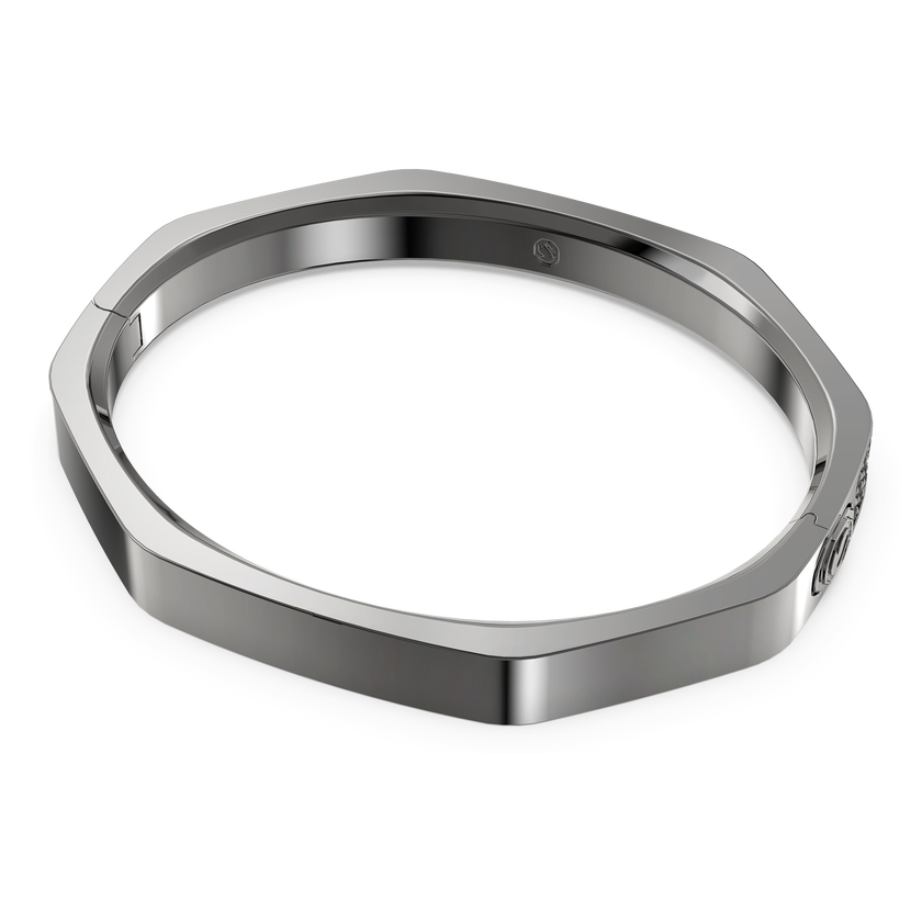 swarovski dextera bangle  octagon shape  black  ruthenium plated