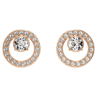 swarovski creativity circle pierced earrings small white rose gold plated
