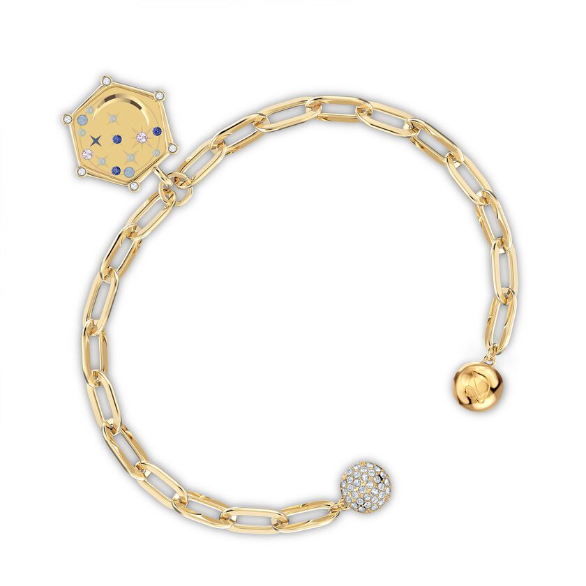 The Elements Moon Bracelet, Blue, Gold-tone plated