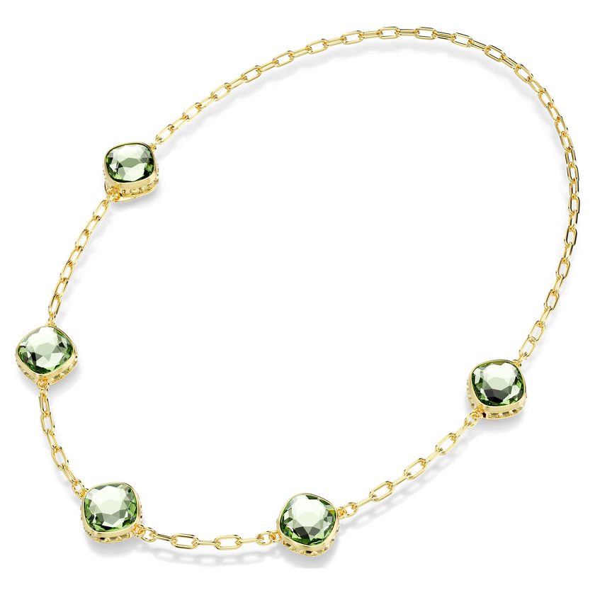 swarovski chroma strandage  octagon cut  green  gold tone plated
