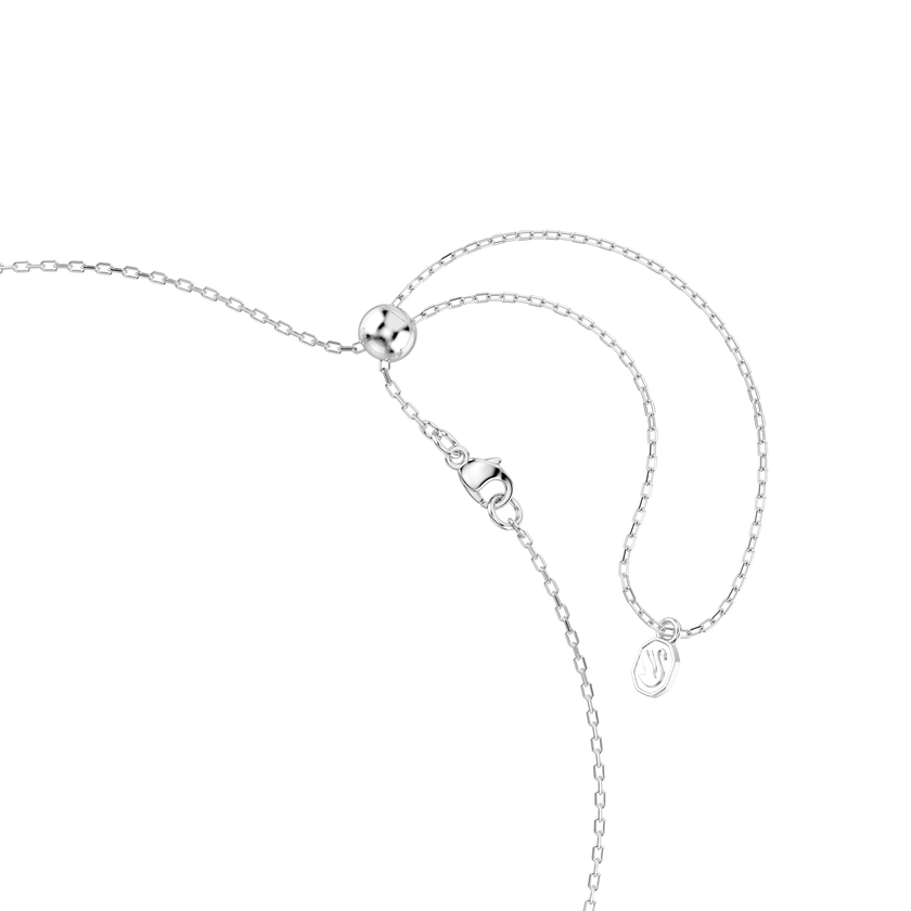 swarovski chroma necklace  mixed cuts  star  white  rhodium plated