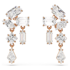 swarovski mesmera drop earrings mixed cuts white rose gold tone plated