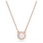swarovski una angelic pendant round cut pav white rose gold tone plated