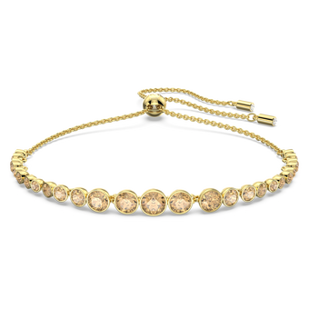 swarovski emily bracelet  mixed round cuts  gold tone  gold tone plated