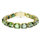 Millenia bracelet, Octagon cut, Color gradient, Green, Gold-tone plated