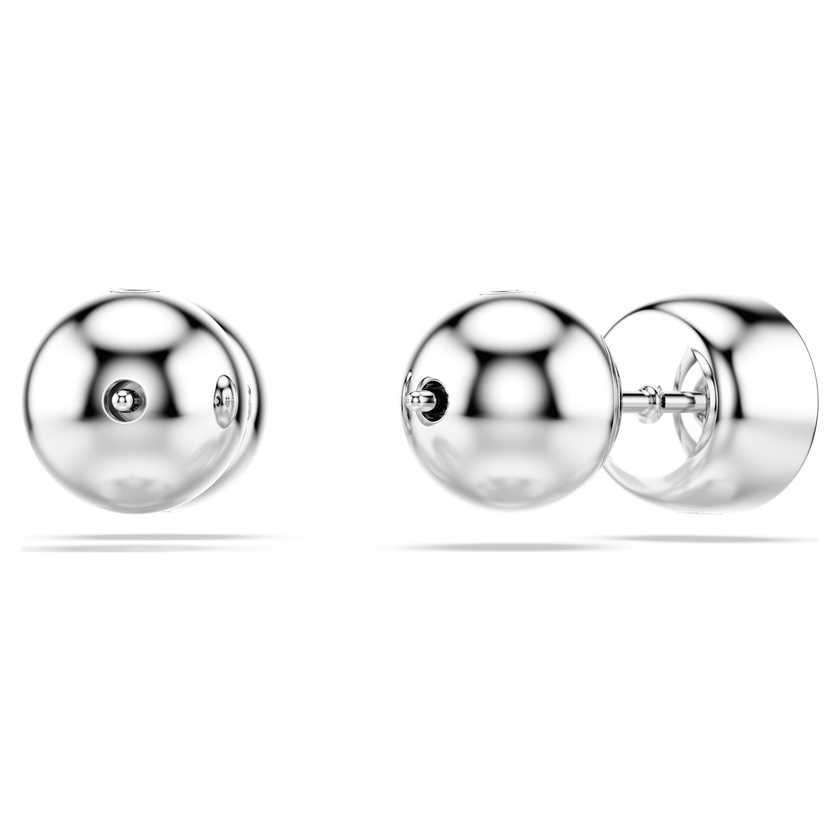 swarovski imber stud earrings  round cut  white  rhodium plated