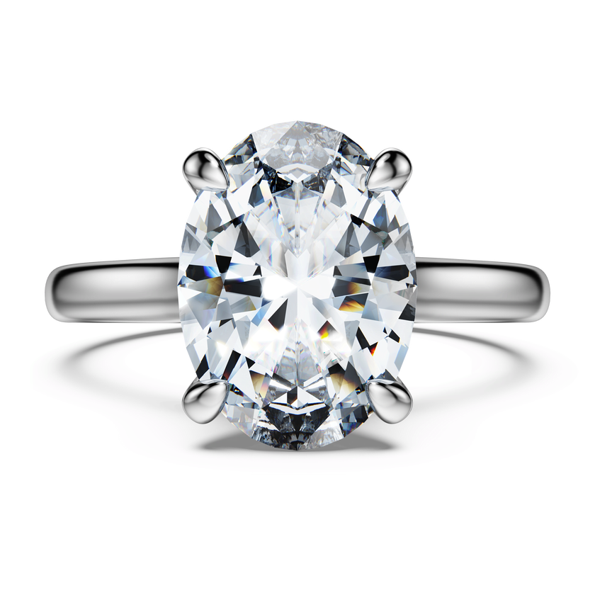 swarovski eternity solitaire ring  laboratory grown diamonds 3 ct tw  oval cut  18k white gold