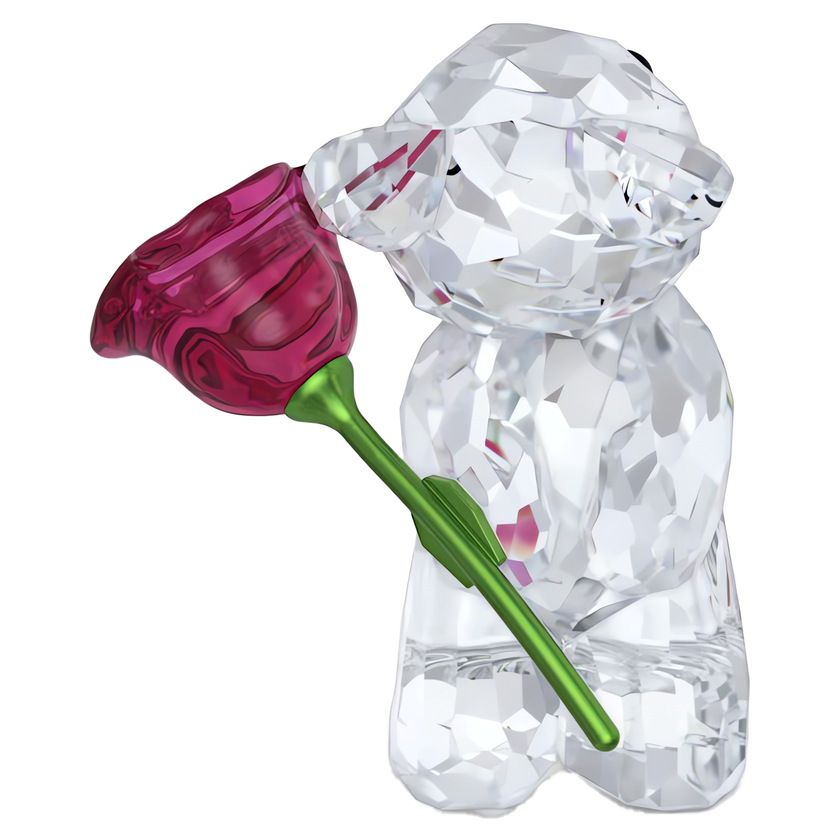 swarovski kris bear a rose with love