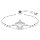 swarovski sublima bracelet  round cut  star  white  rhodium plated