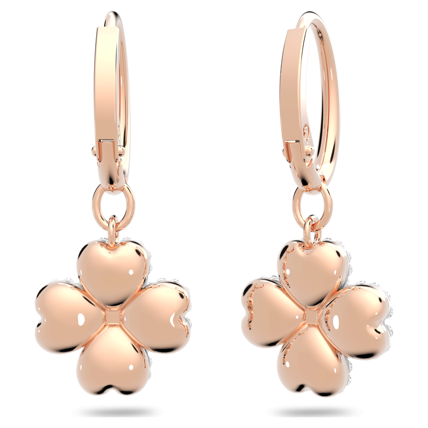 swarovski latisha drop earrings  flower  white  rose gold tone plated