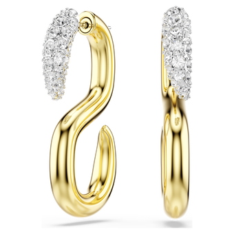 swarovski dextera earrings  round cut  white  mixed metal finish