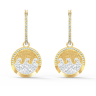 Shine Wave Pierced Earrings, Light multi-colored, Gold-tone plated