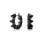 swarovski matrix hoop earrings  triangle cut  triangle  mini  black  ruthenium plated