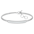 Locket Bracelet, White, Rhodium plated