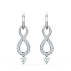 Swarovski Infinity Pierced Earrings, White, Rhodium plated