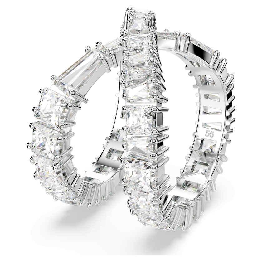 swarovski hyperbola ring  infinity  white  rhodium plated