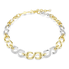 swarovski dextera necklace  round cut  chain  white  mixed metal finish