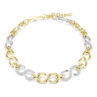 swarovski dextera necklace  round cut  chain  white  mixed metal finish