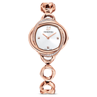 swarovski crystal flower watch metal bracelet rose gold tone rose gold tone pvd