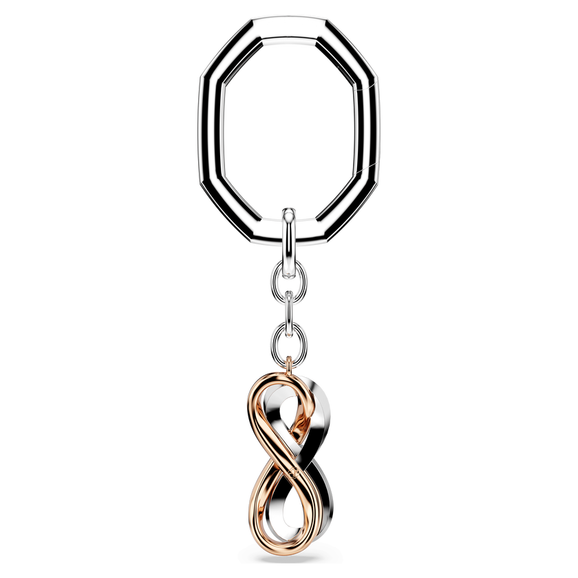 swarovski key ring  infinity  white  mixed metal finish