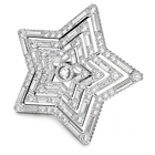 Stella ring,  Large, White, Rhodium plated