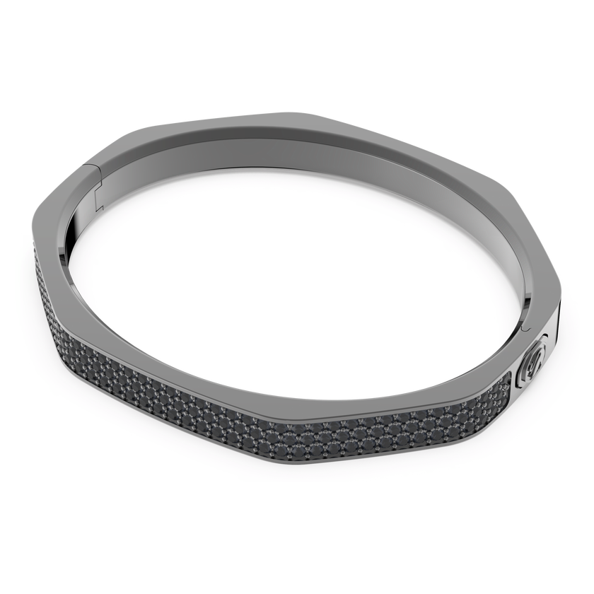 swarovski dextera bangle  octagon shape  black  ruthenium plated