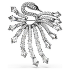 swarovski the vienna collection brooch swan white ruthenium plated