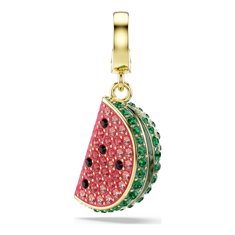 swarovski idyllia charm  mixed cuts  watermelon  multicolored  gold tone plated