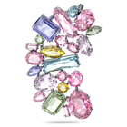 swarovski gema ear cuff oversized crystal multicolored rhodium plated