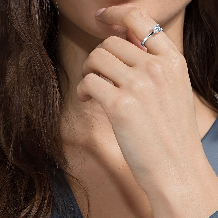 swarovski attract motif ring  rhodium plated