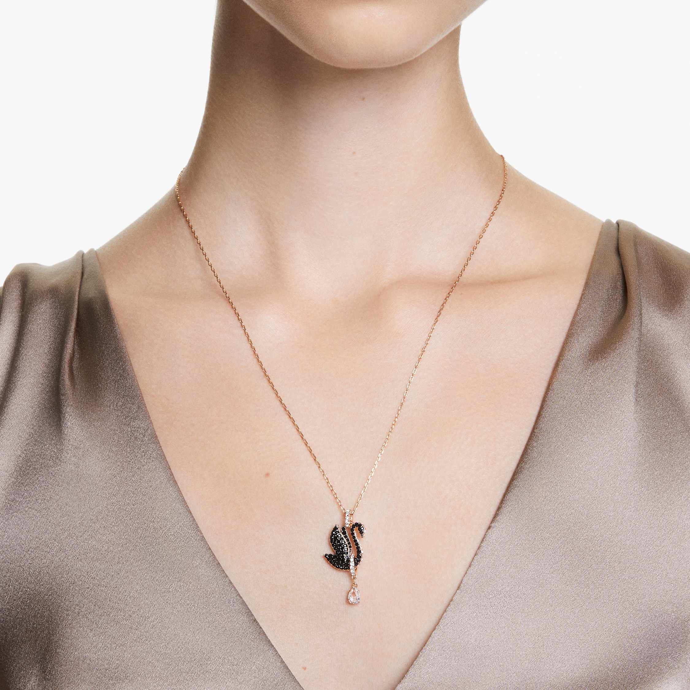 Buy Swarovski Swarovski Swan pendant, Swan, Black, Rose gold