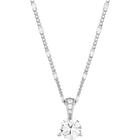 Solitaire Pendant, White, Rhodium Plating