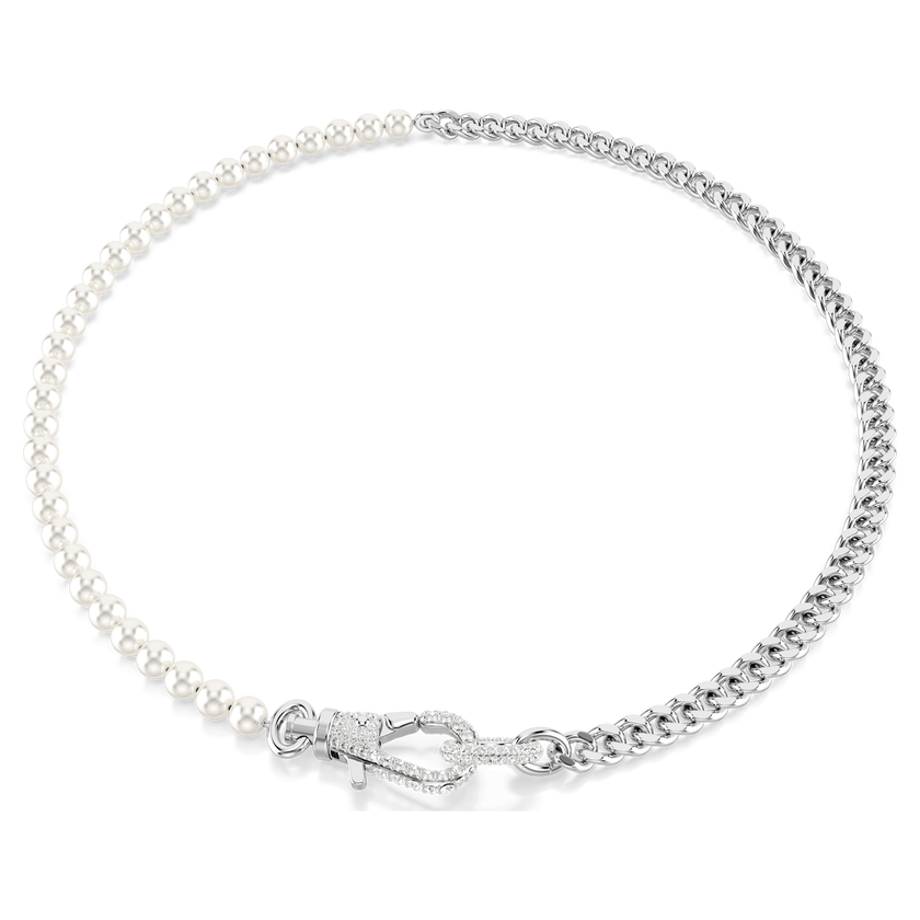 swarovski dextera necklace  pav   crystal pearl  white  rhodium plated